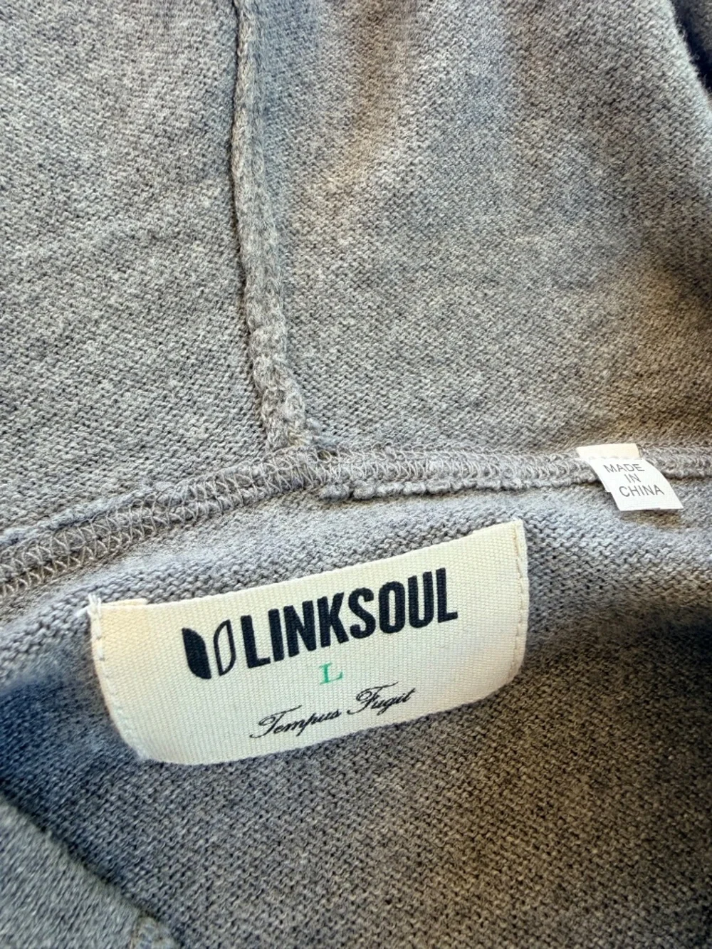 Linksoul Men's Cotton Cashmere Hoodie Sweater Gray Size L